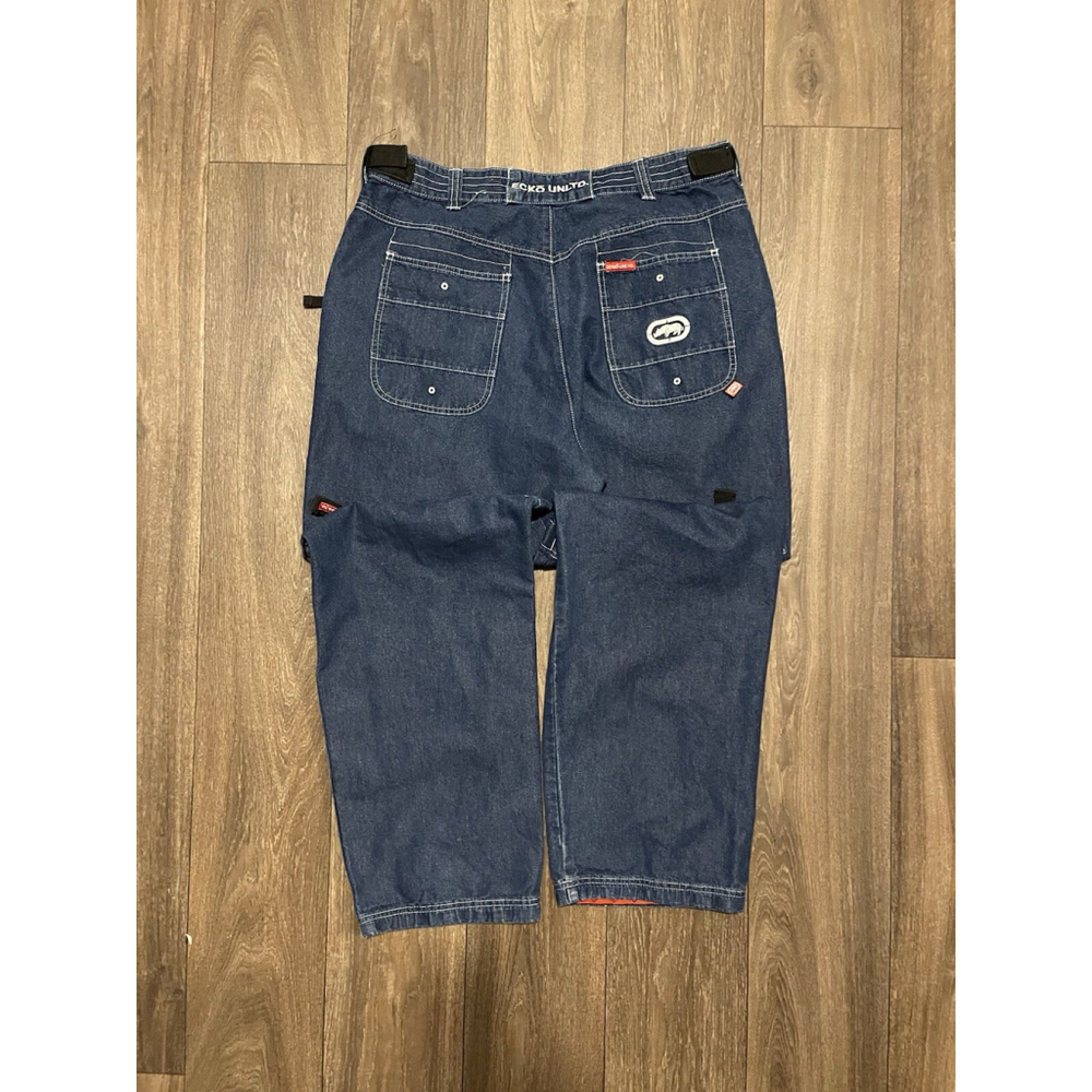 Ecko unltd x marvel denim baggy jeans W/ buckles size 36